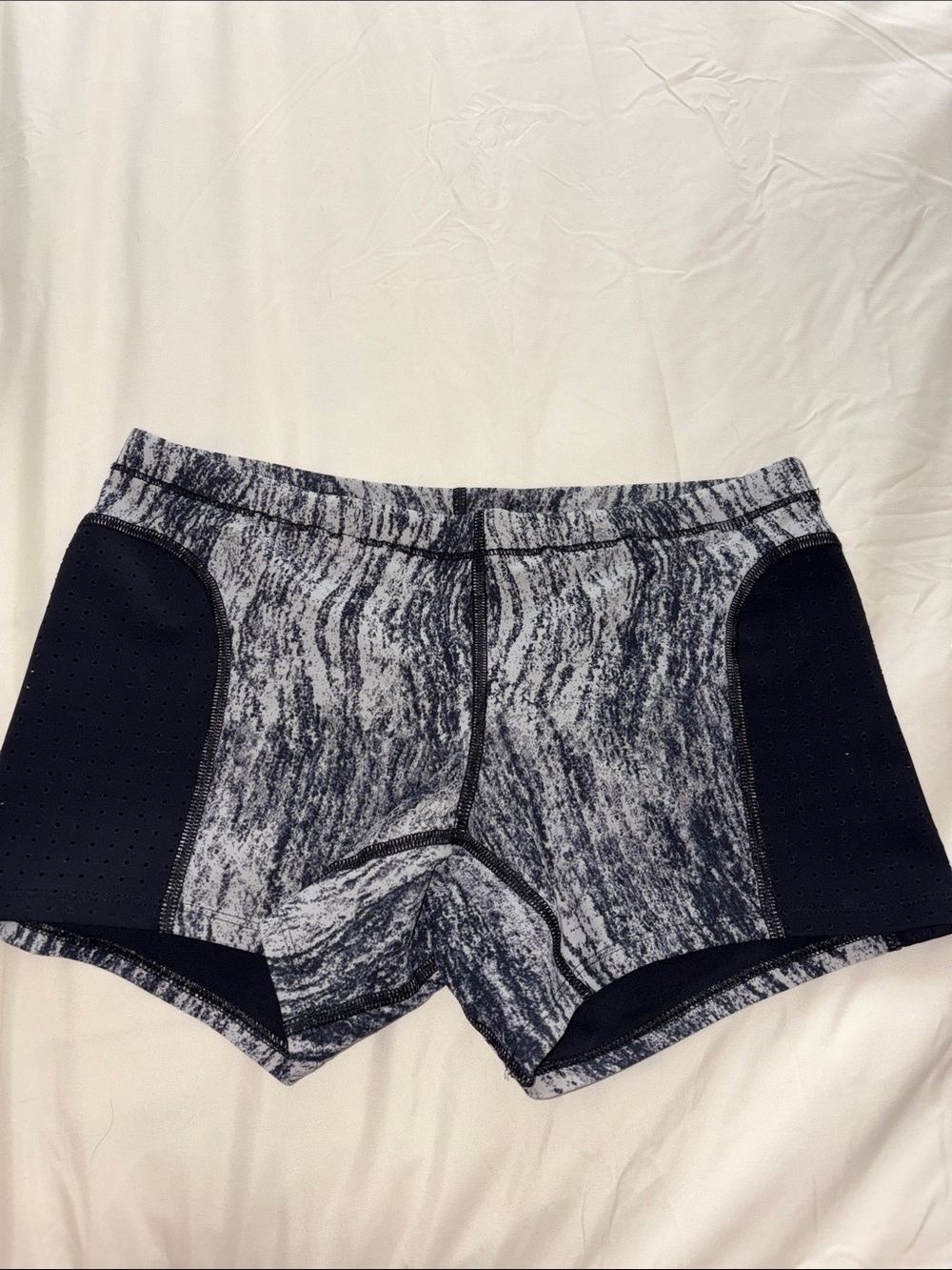 Lululemon Marled Black and Gray Performance Shorts